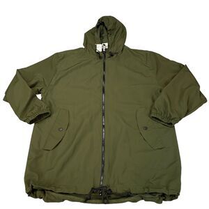 Victoria's Secret PINK Anorak Jacket Womens M Olive Mesh Lined Hooded Full Zip
